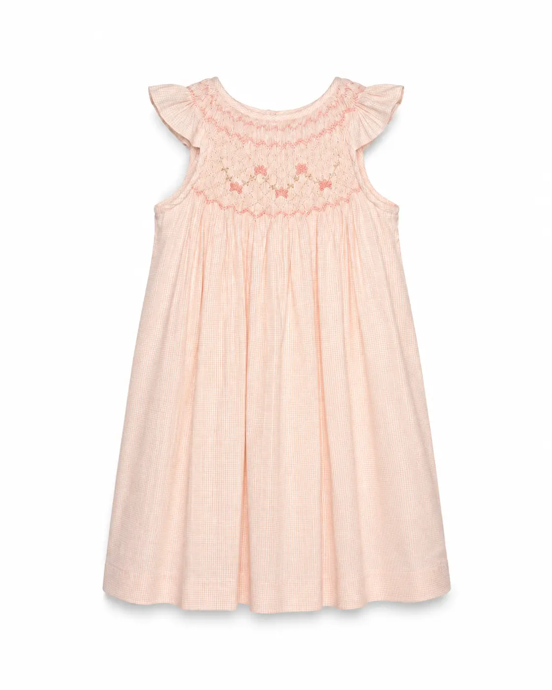 B8101 - VESTIDO CAPRI BORDADO A MANO FONDO ROSA
