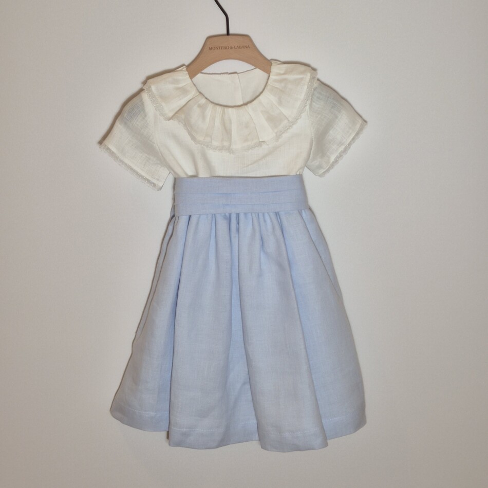 Vestido lino azul Pukatuka 155€