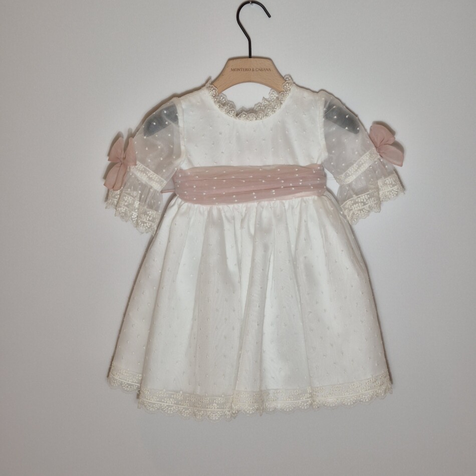 Vestido Tul Bordado Rosa 225€